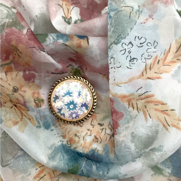 Antique Vintage Art Glass West German Scarf Clip - Picture 2 of 2